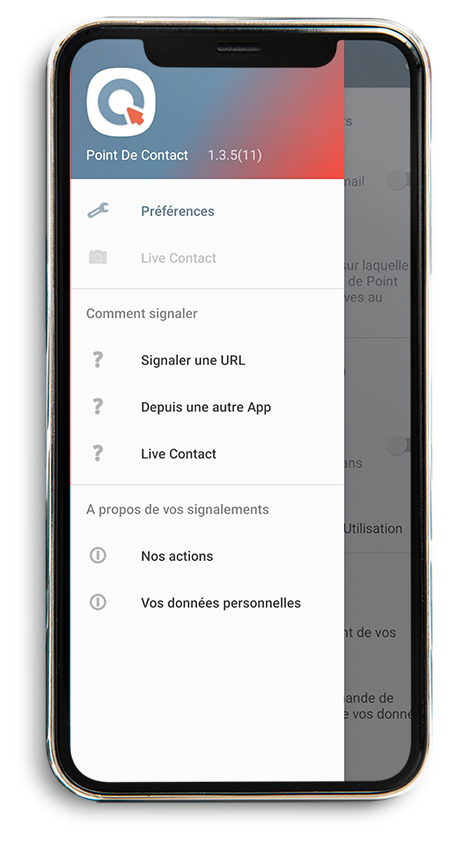 application de signalement point de contact